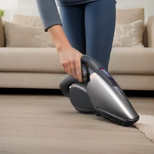 woman using handheld vacuum 